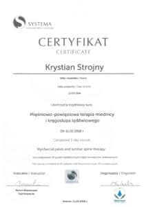 Krystian certyfikat Kręgosłup LS