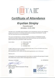 Krystian certyfikat Maitland