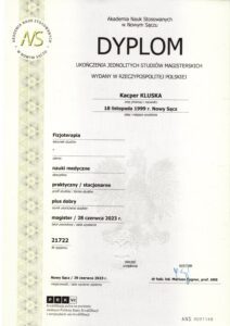 Kacper: Dyplom ukończenia studiów magisterskich