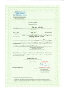 Kacper: Terapia manualna i diagnostyka moduł II