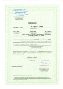 Kacper: Terapia manualna moduł IV