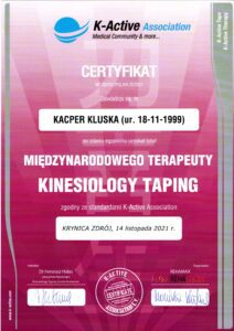 Kacper: Międzynarodowy terapeuta kinesiology taping