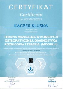 Kacper: Terapia manualna moduł II