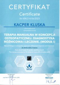 Kacper: Terapia manualna moduł I