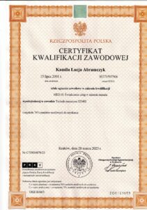 Kamila: Certyfikat Kwalifikacji Zawodowej